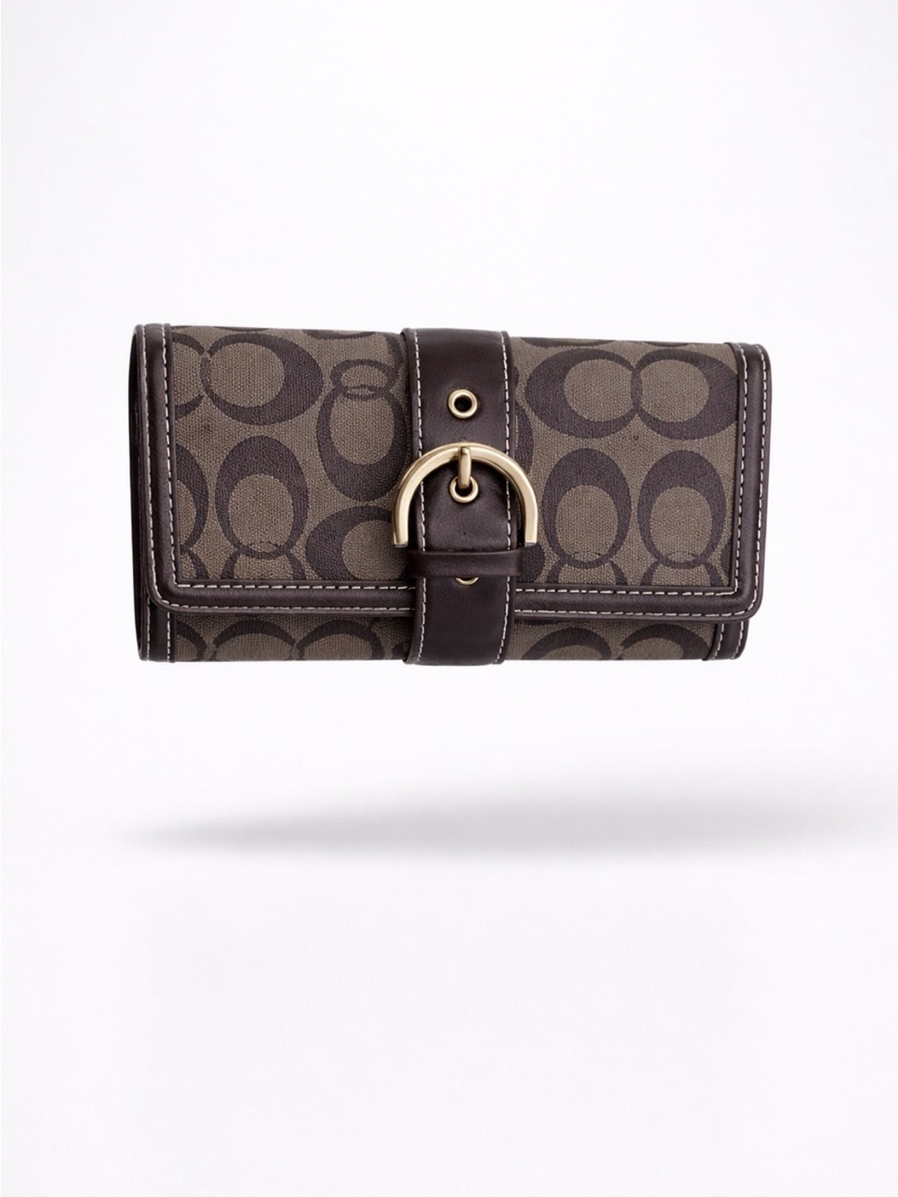 Brown Signature Wallet with Monogram Pattern - Picture 2 of 5